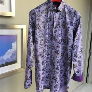 Gorgeous Men’s Visconti Black Floral and Lavender Shirt.